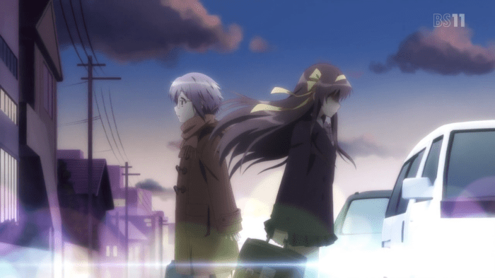 Without Kyon around to tease her, Haruhi has kept her long hair.