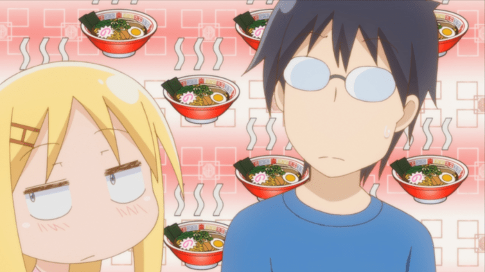 "Whatcha thinkin' 'bout?" "Ramen, you?" "Butt stuff."