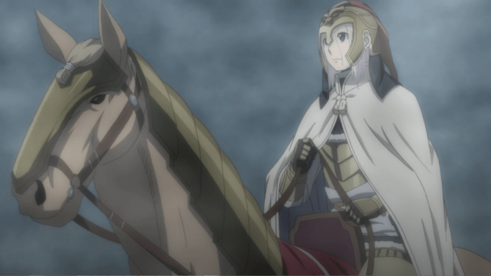 Arslan's horse has three stages: idle, trot, and maximum derp.