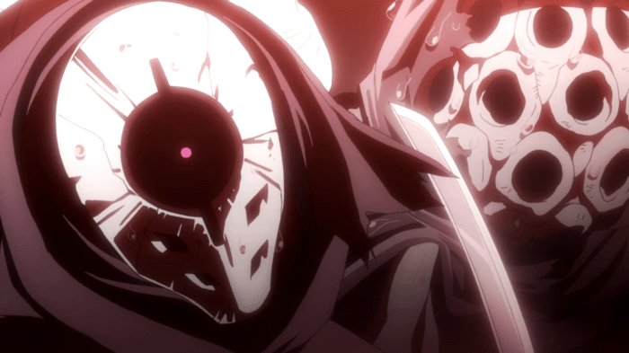 Just waiting for the creature on the right to get chopped open and spray hornets everywhere.