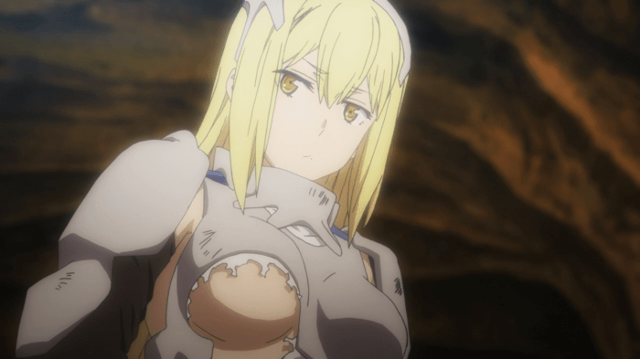 Aiz stares at you with as much feeling as a stale saltine.